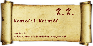 Kratofil Kristóf névjegykártya