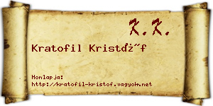 Kratofil Kristóf névjegykártya