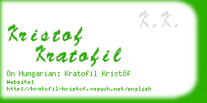 kristof kratofil business card
