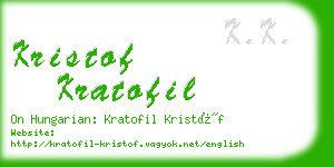 kristof kratofil business card